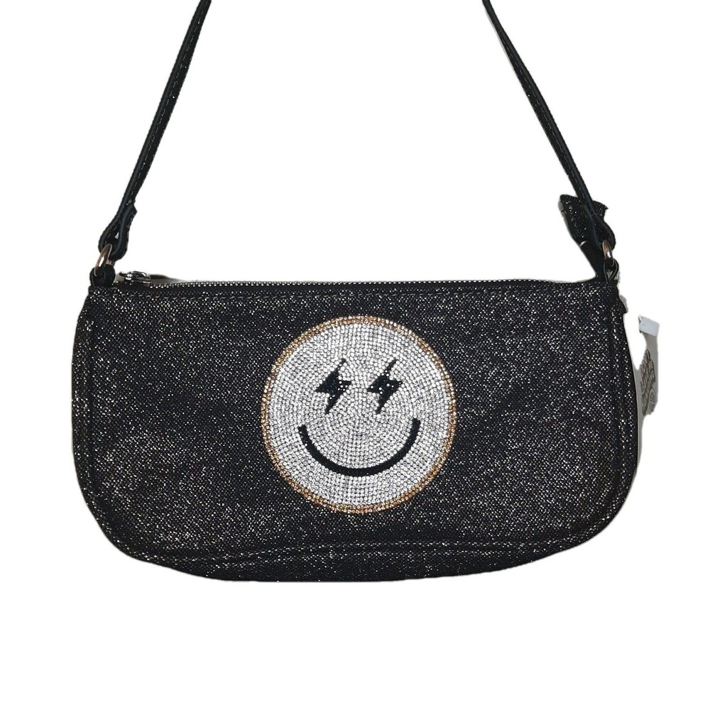 NEW Skinny Dip Purse London Amber Emoji Smile Rhinestone Sparkle Bag